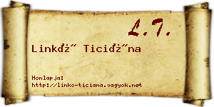Linkó Ticiána névjegykártya